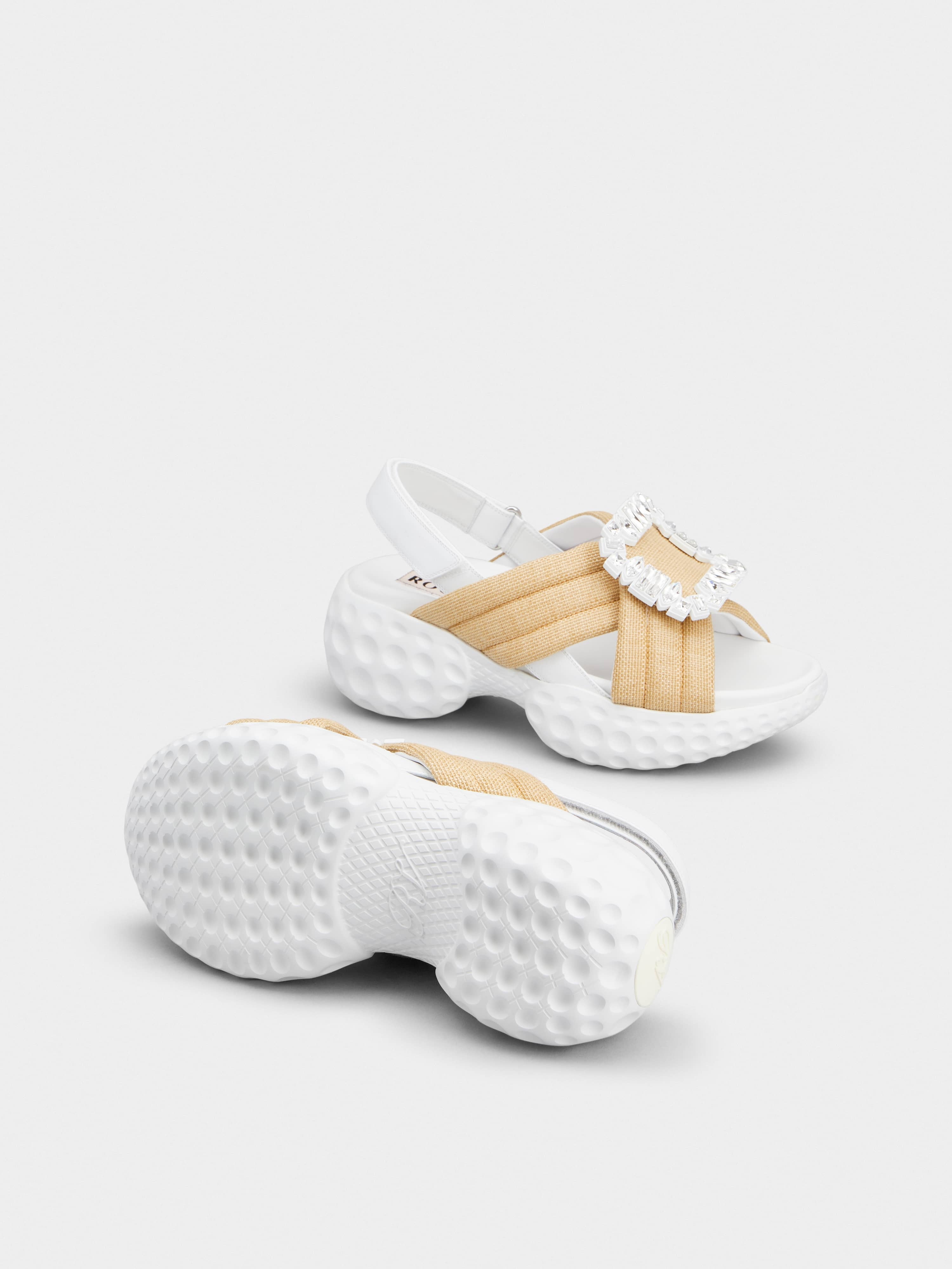 Viv' Run Light Strass Buckle Sandals in Fabric - 6