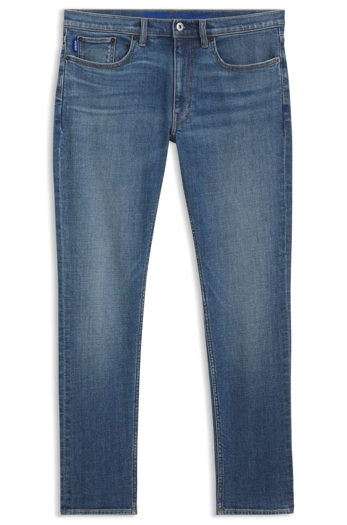 EXTRA-SLIM FIT JEANS IN MID-BLUE STRETCH COTTON - 1