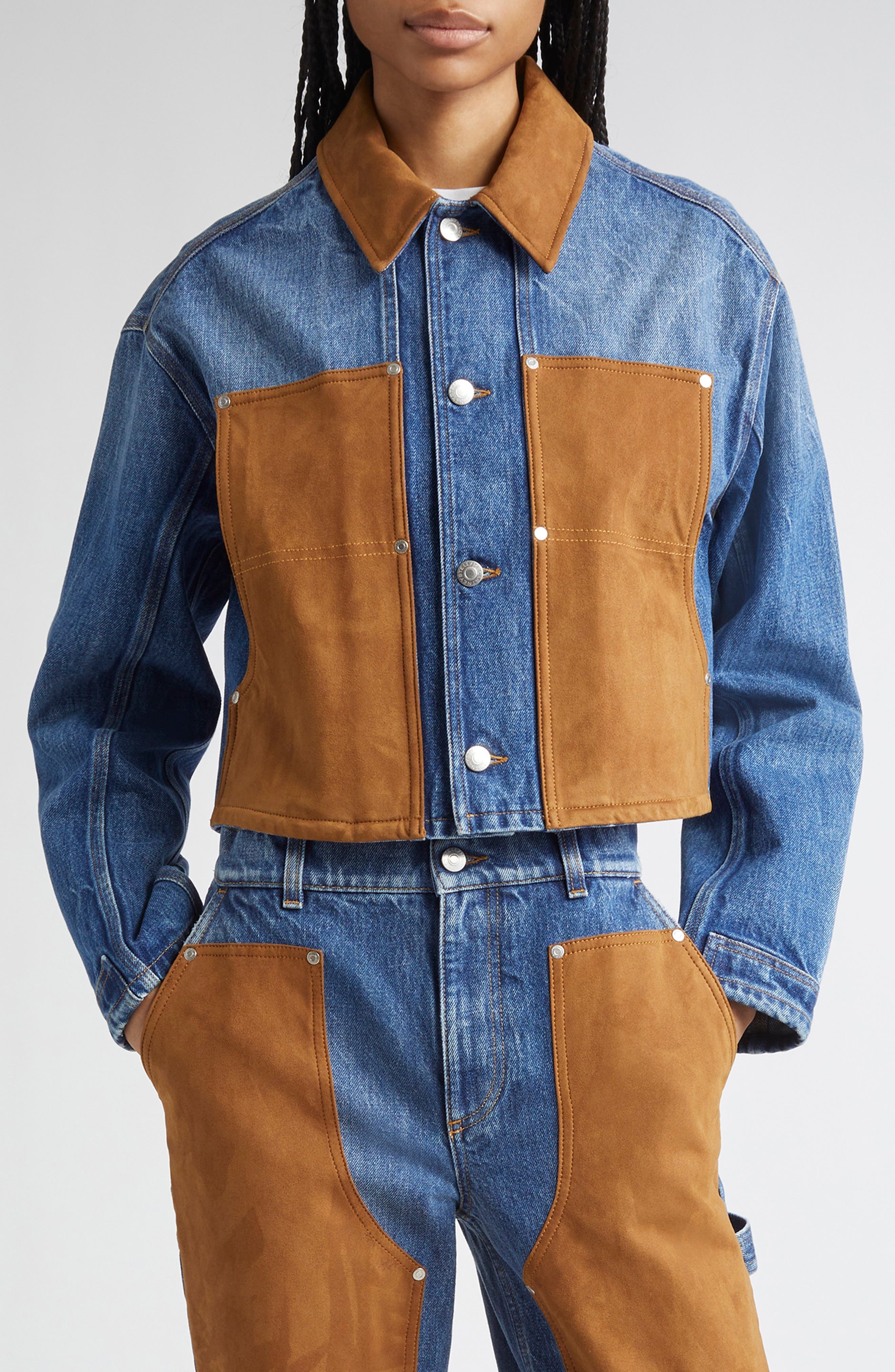 Stella McCartney Denim & Faux Suede Trucker Jacket in 4090 - 1