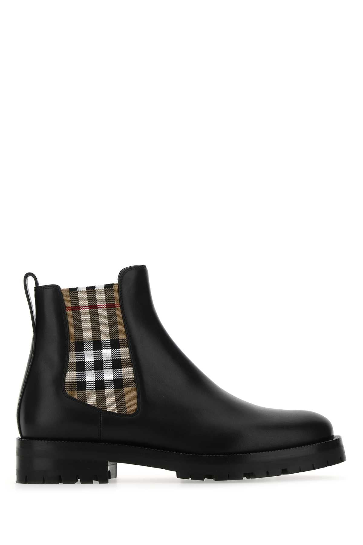 Burberry Women Black Leather Ankle Boots - 1