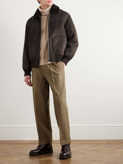 Tod's Leather-Trimmed Shearling Bomber Jacket outlook