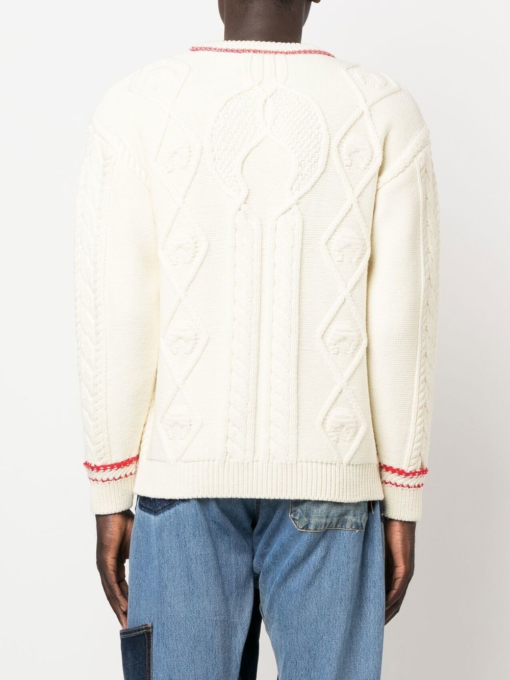 cable-knit wool jumper - 5