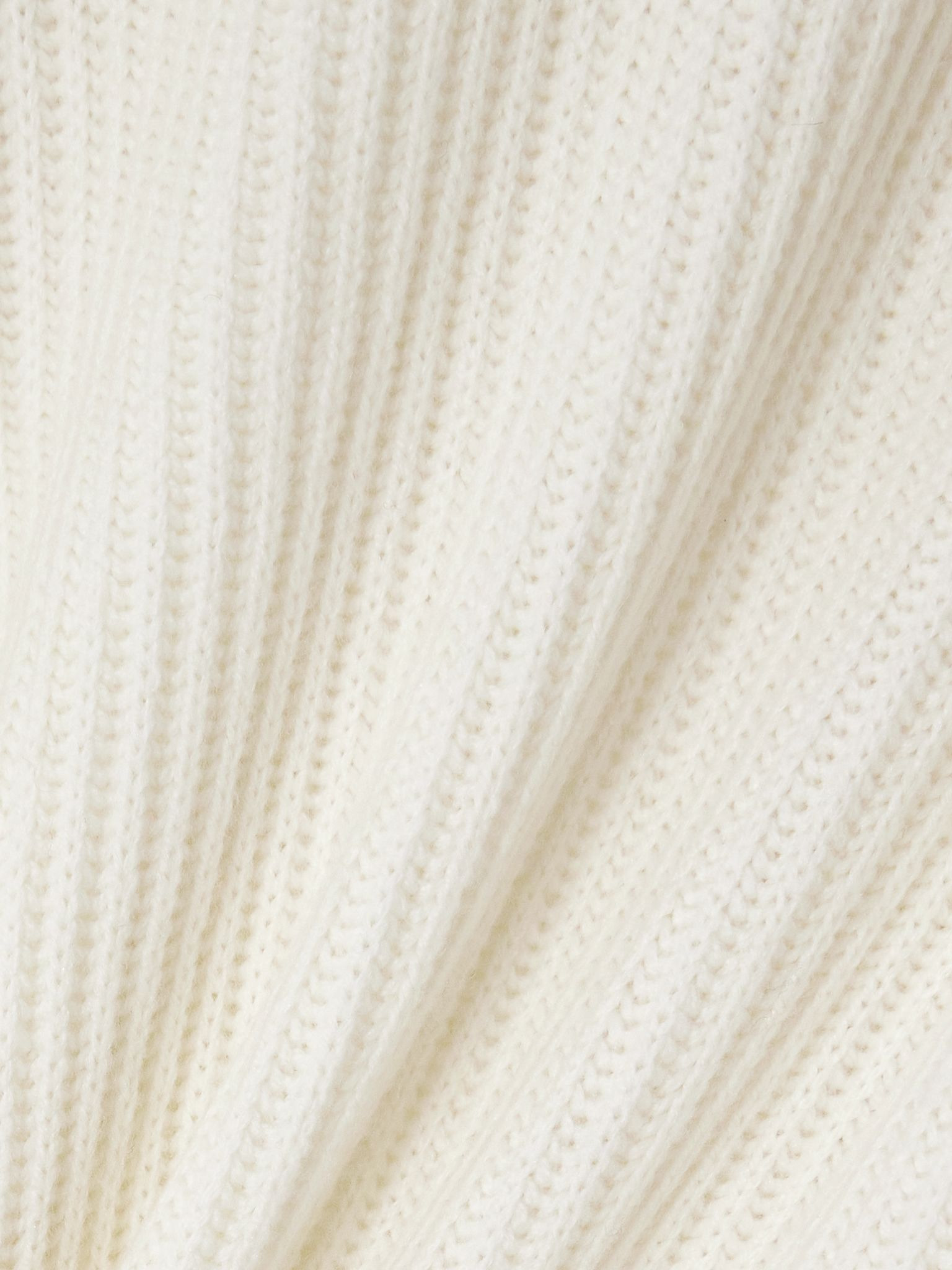 Ribbed wool, cashmere and silk-blend sweater Off-white - 5