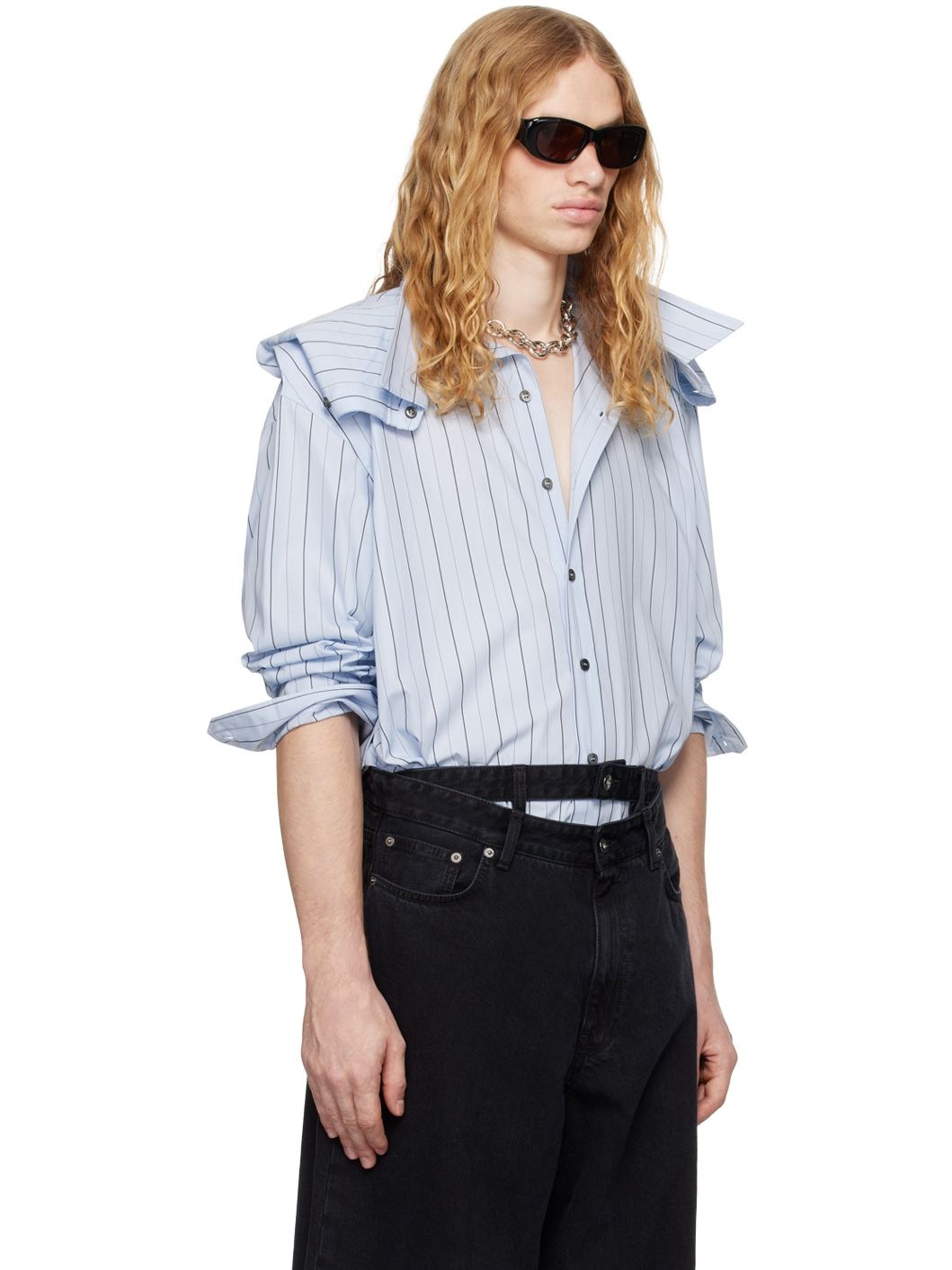 Blue Stripe Chain Shirt - 2