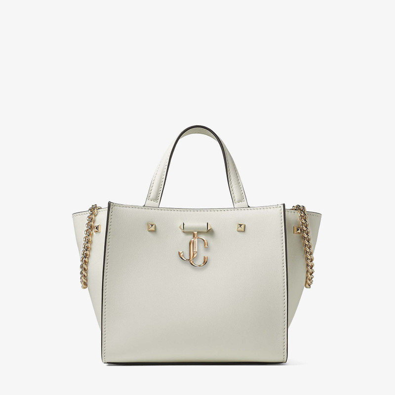 Varenne Tote Bag S
Latte Fine Shiny Calf Leather Tote Bag with Light Gold JC Emblem 1