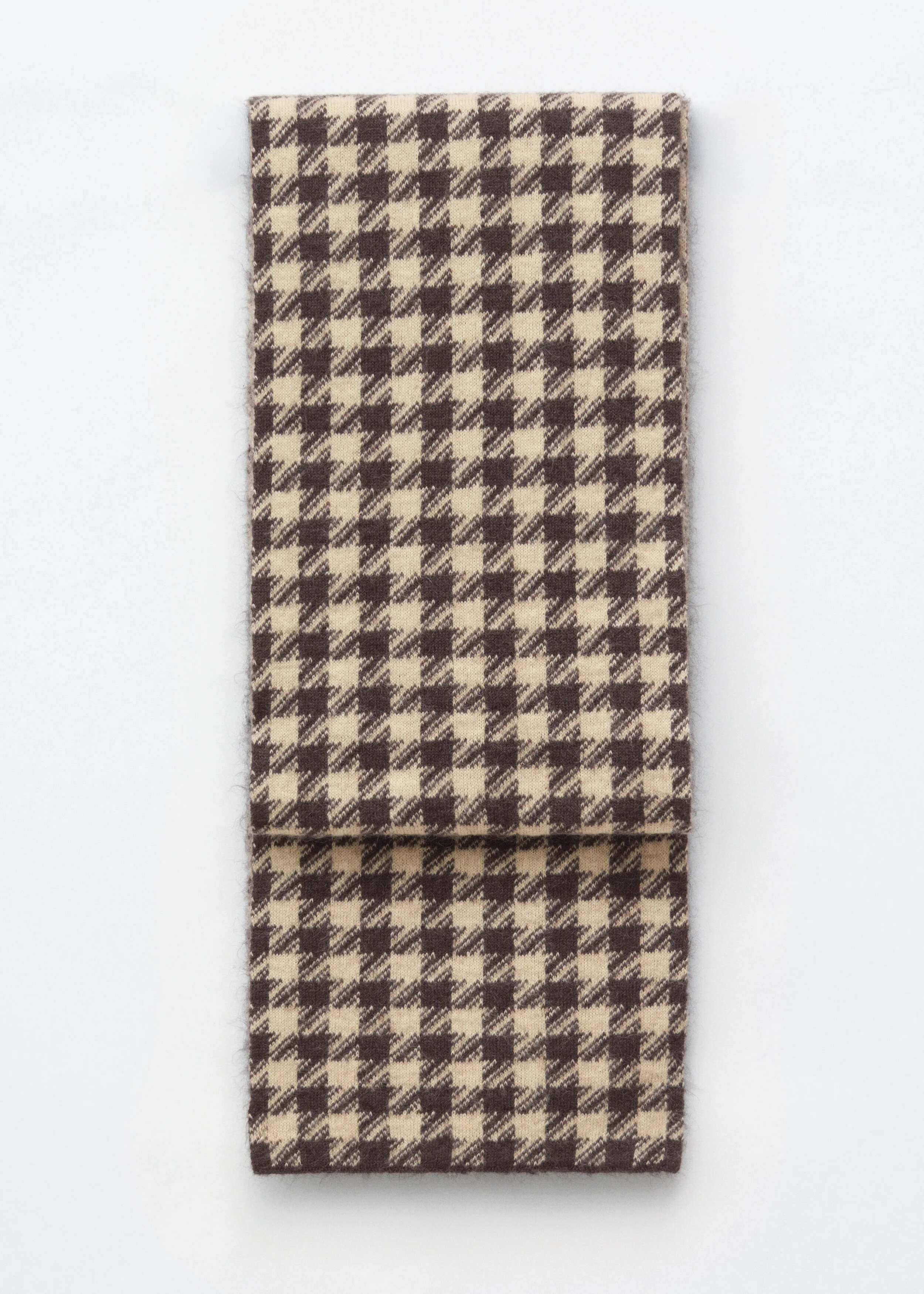 Mohair-Blend Houndstooth Scarf - 1