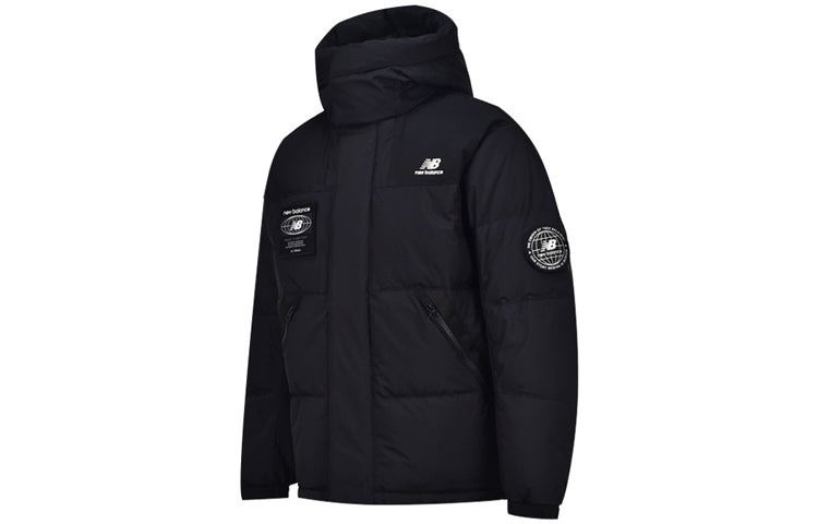New Balance Warm Hooded Down Jacket 'Black White' NPA43131-BK - 3