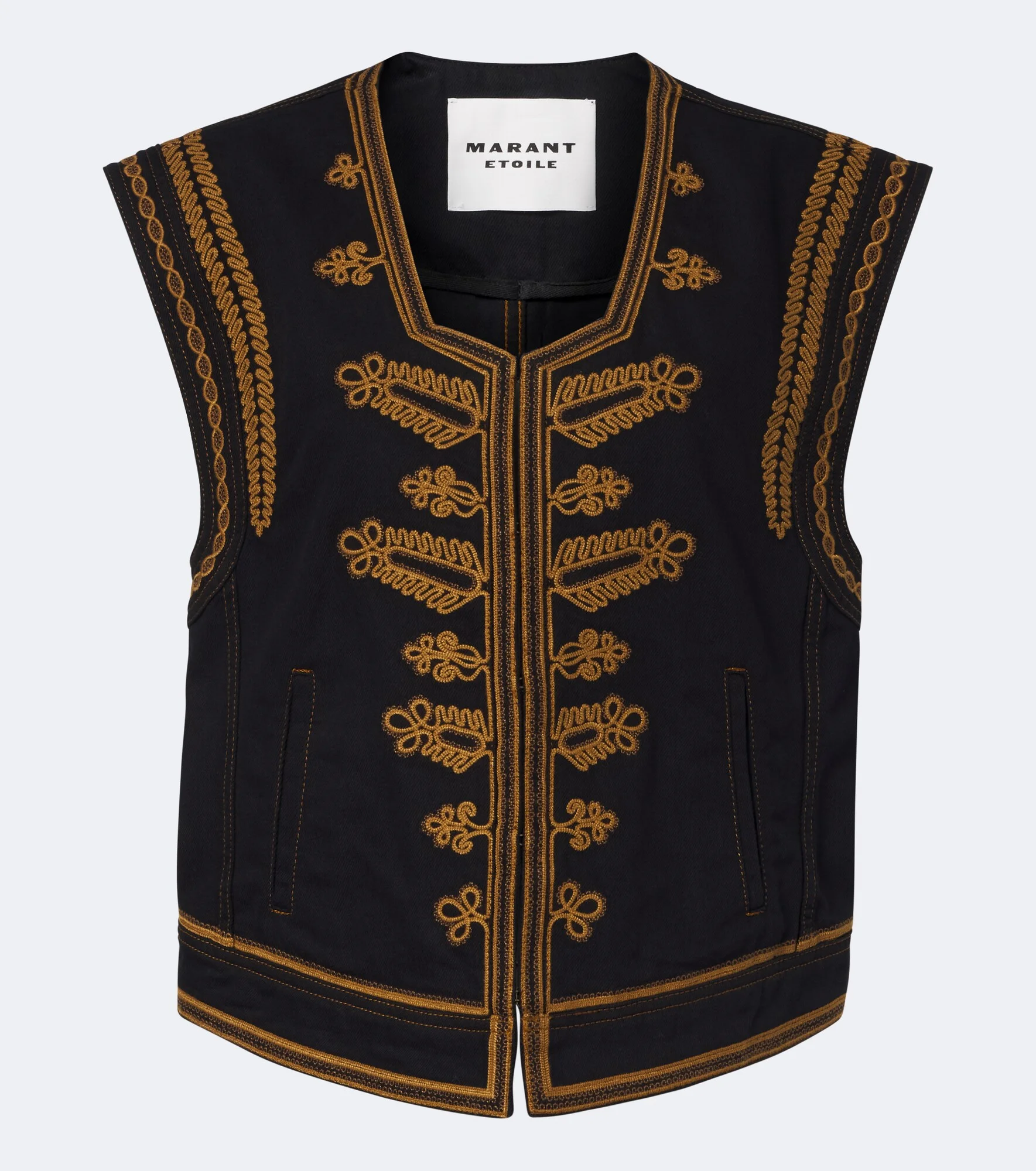 Edmee embroidered denim vest - 1