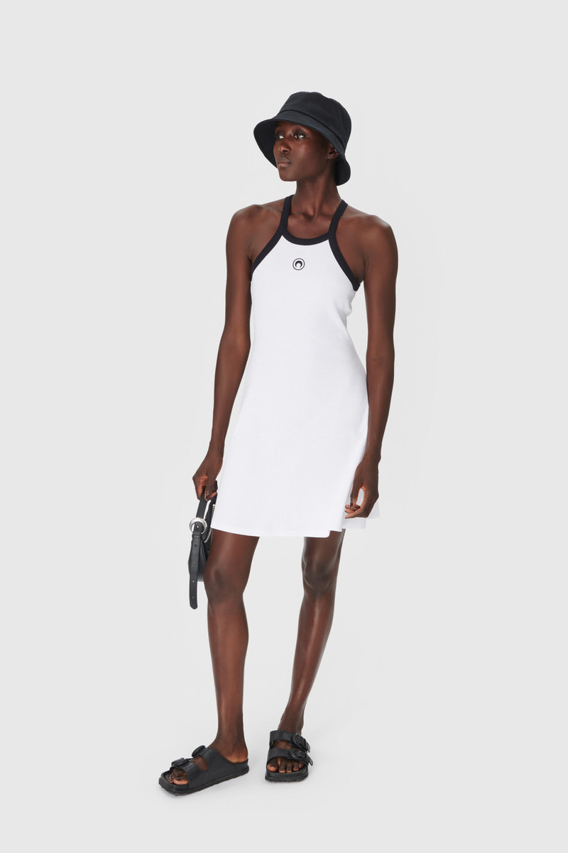 Marine Serre Organic Cotton Rib 2X2 Flared Dress outlook