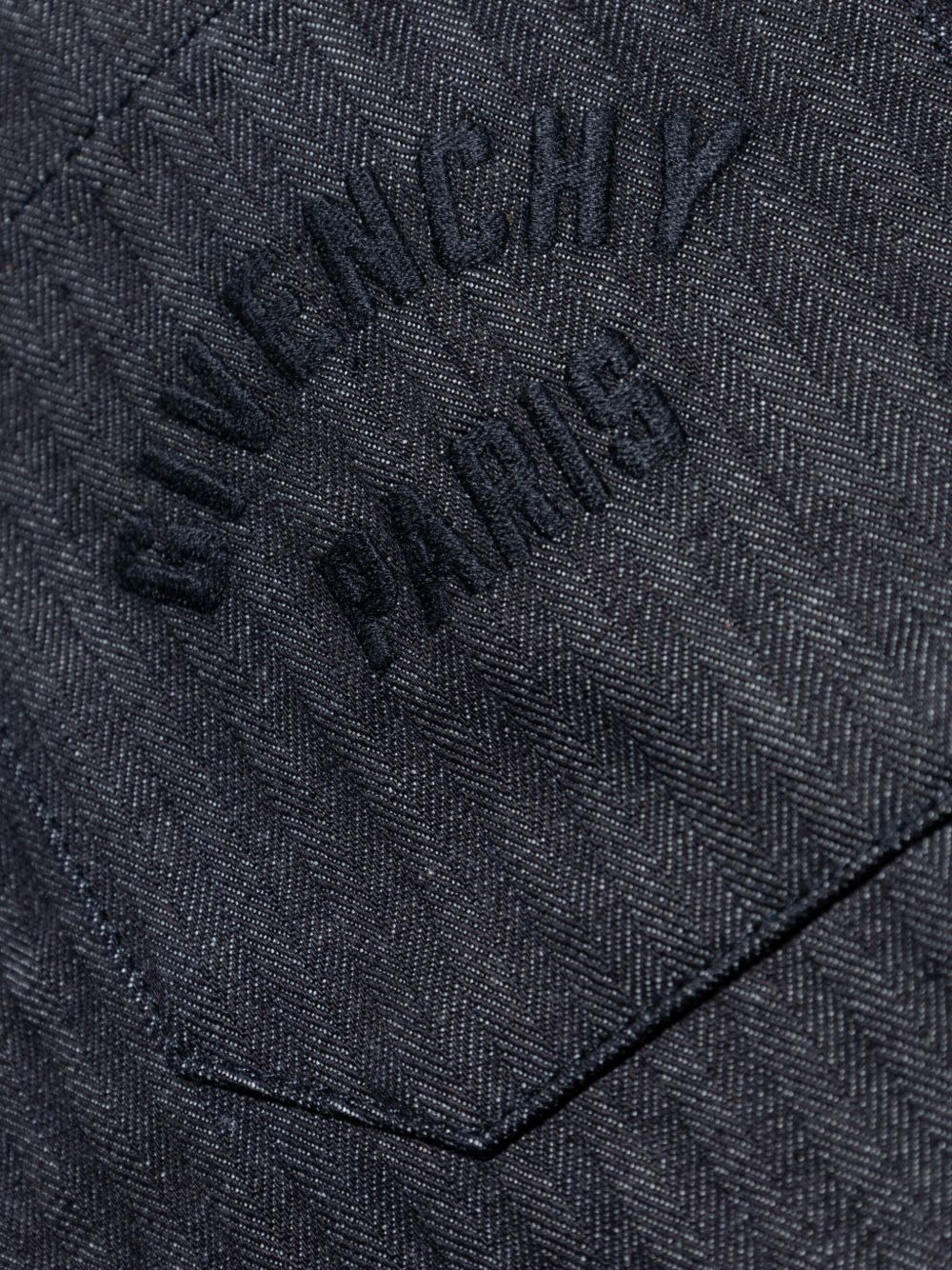 herringbone-pattern embroidered shirt - 5
