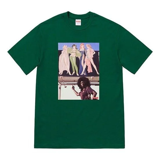 Supreme FW19 Week 7 American Picture Tee USA Photo Printing Short Sleeve Unisex Green SUP-FW19-742 - 1