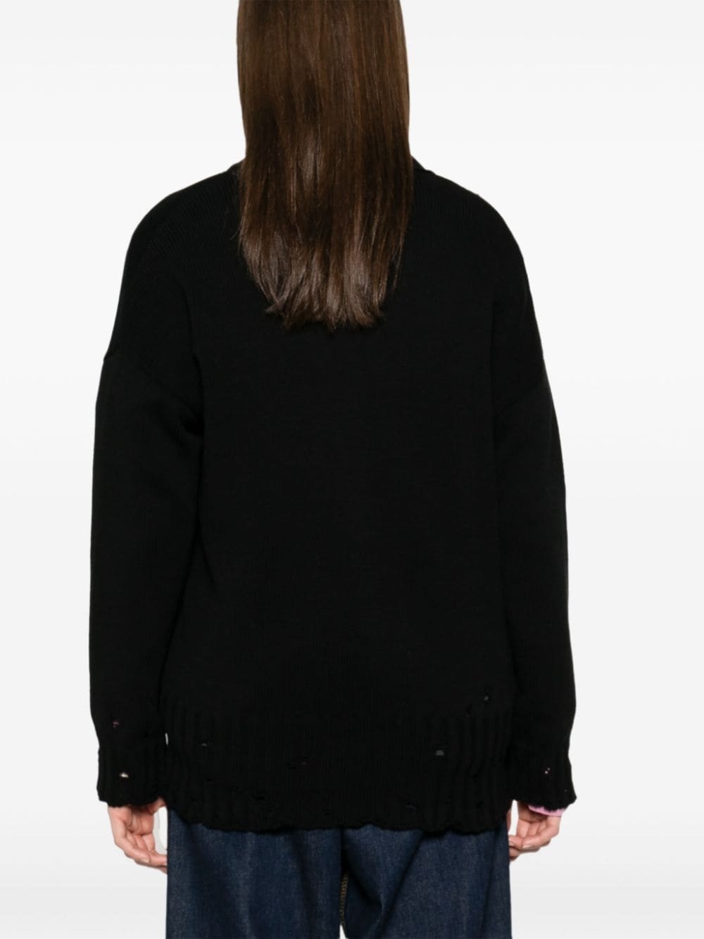 dishevelled cotton cardigan - 4