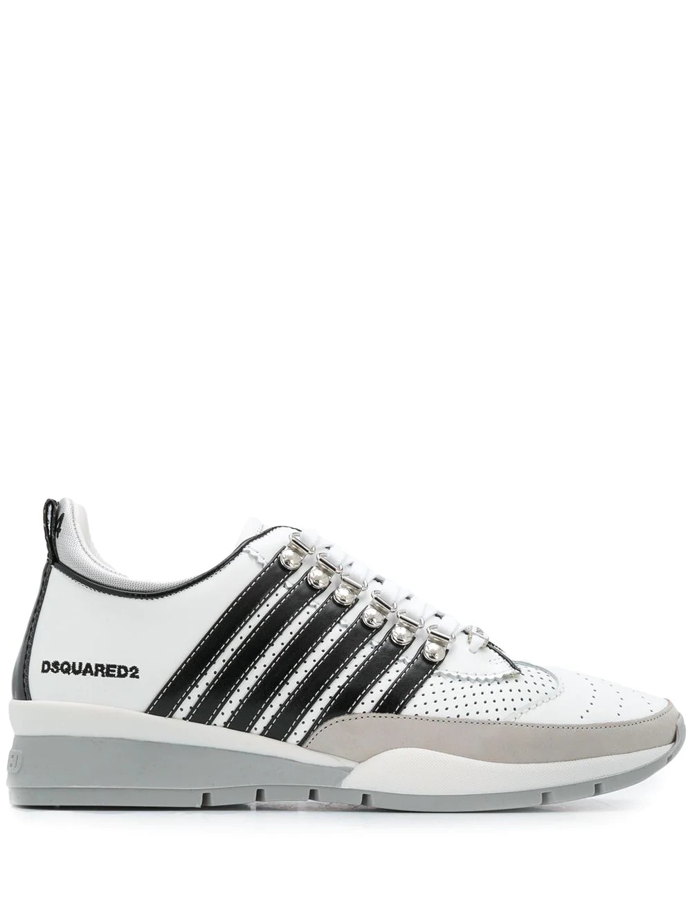 multi-stripe low-top trainers - 1