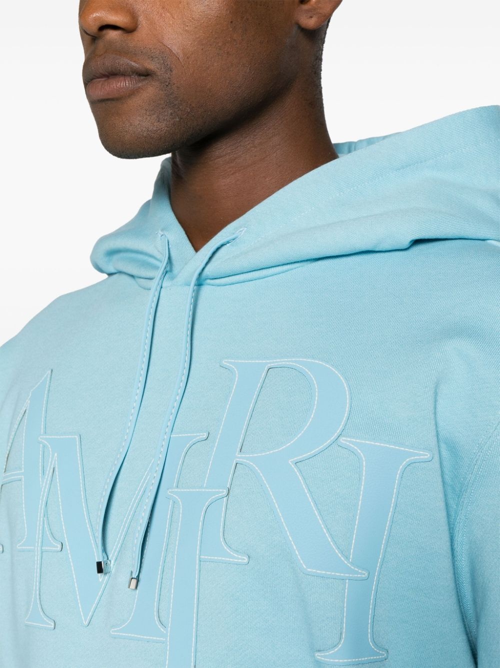 Staggered-logo cotton hoodie - 5