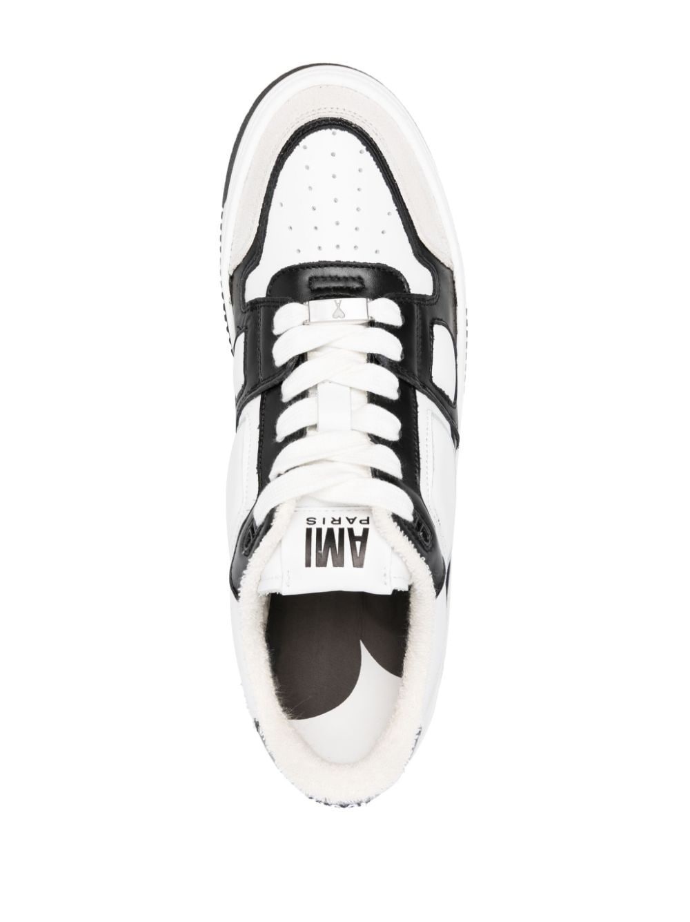 two-tone leather sneakers - 4