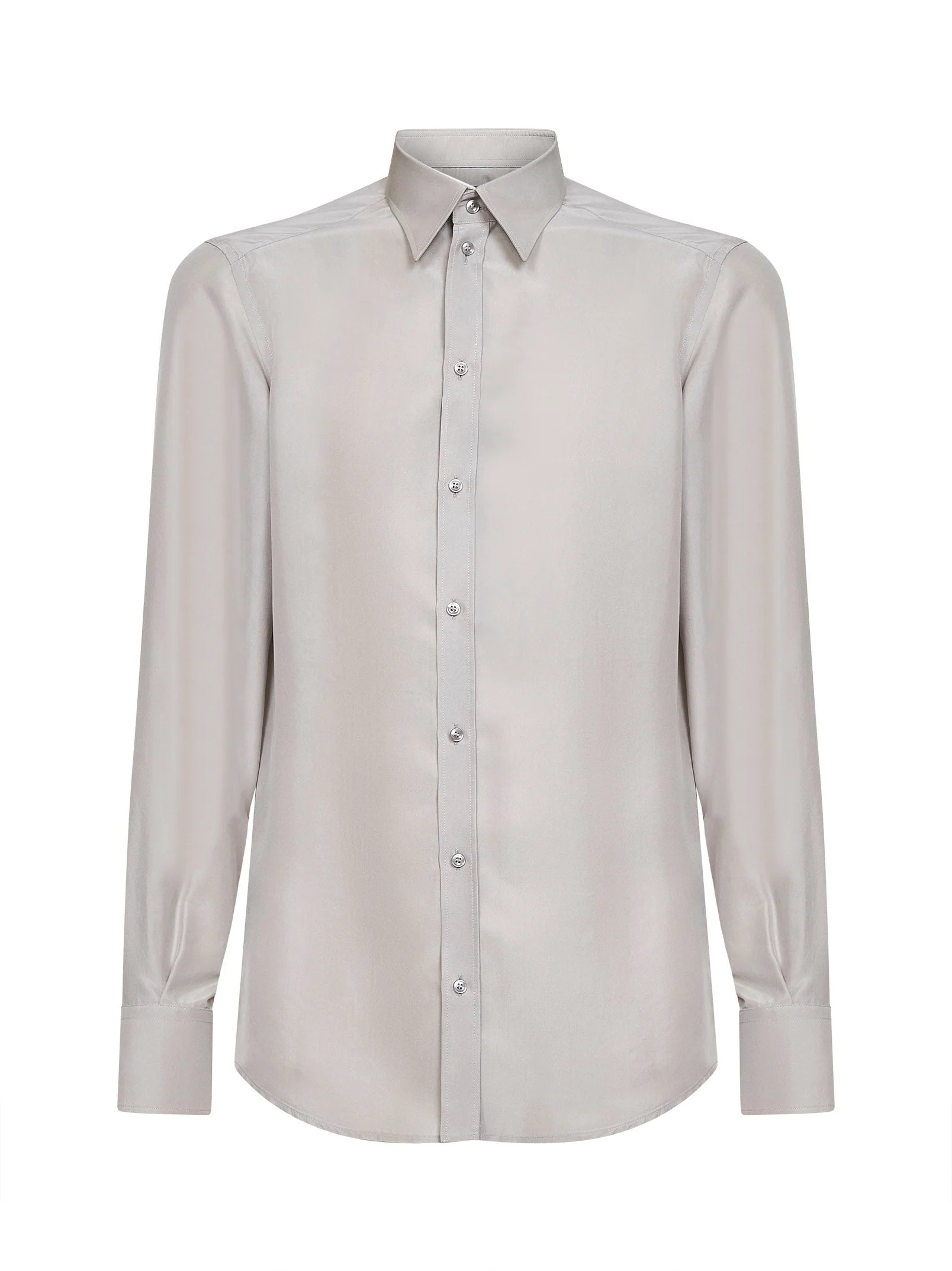 Light grae silk crepe de chine Martini shirt - 1