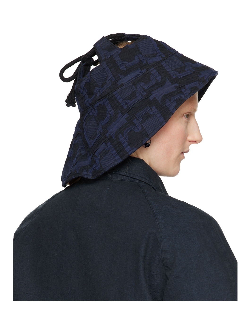 Black & Navy Box Fisherman Hat - 3