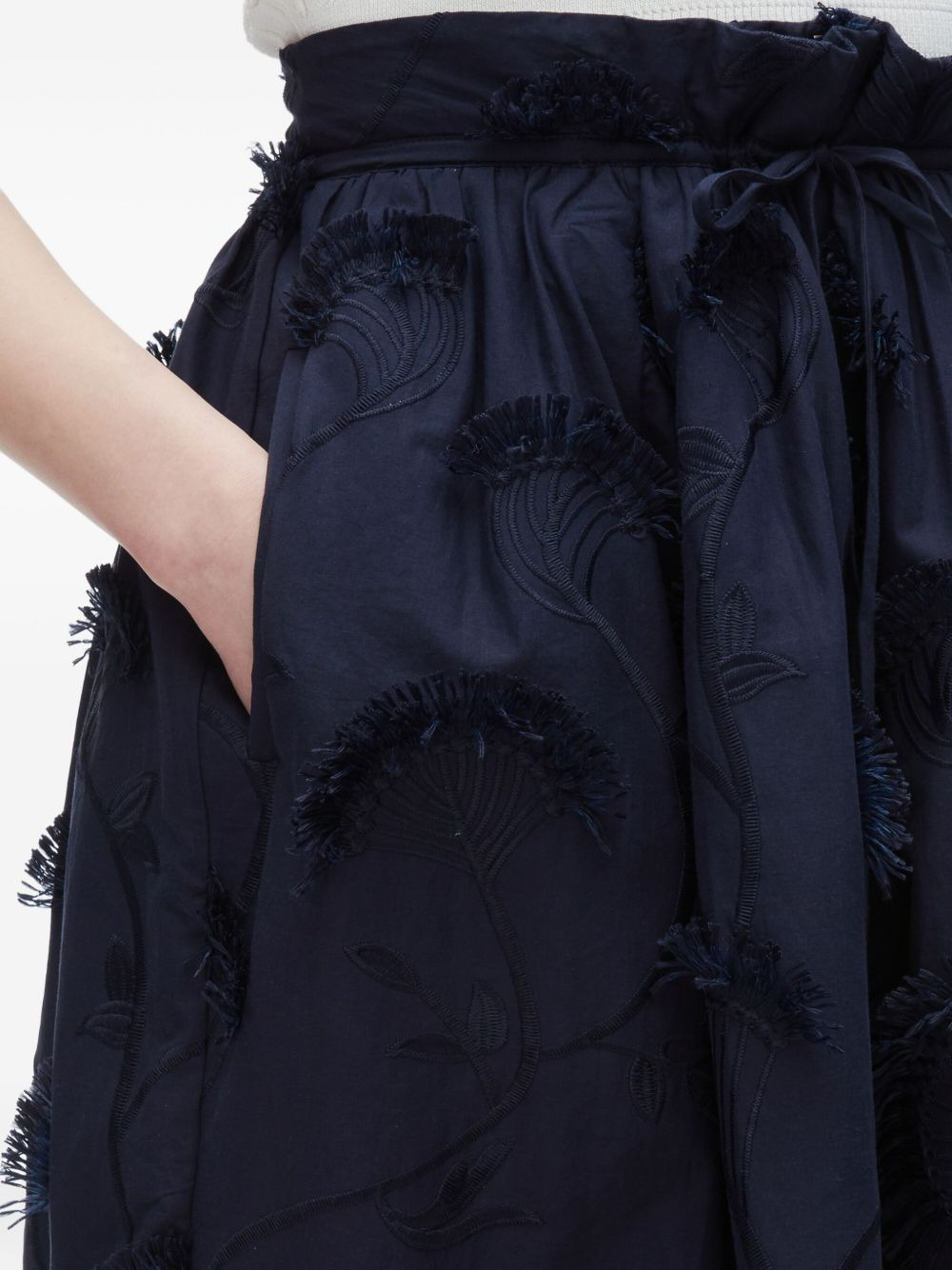 embroidered layered midi skirt - 5