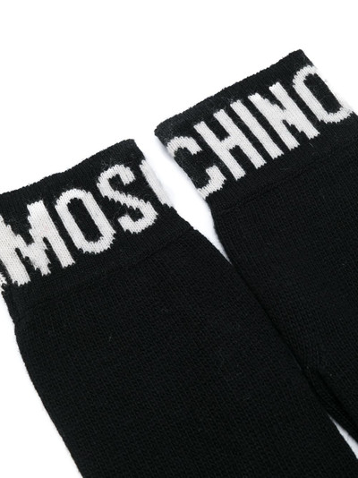 Moschino logo wool gloves outlook