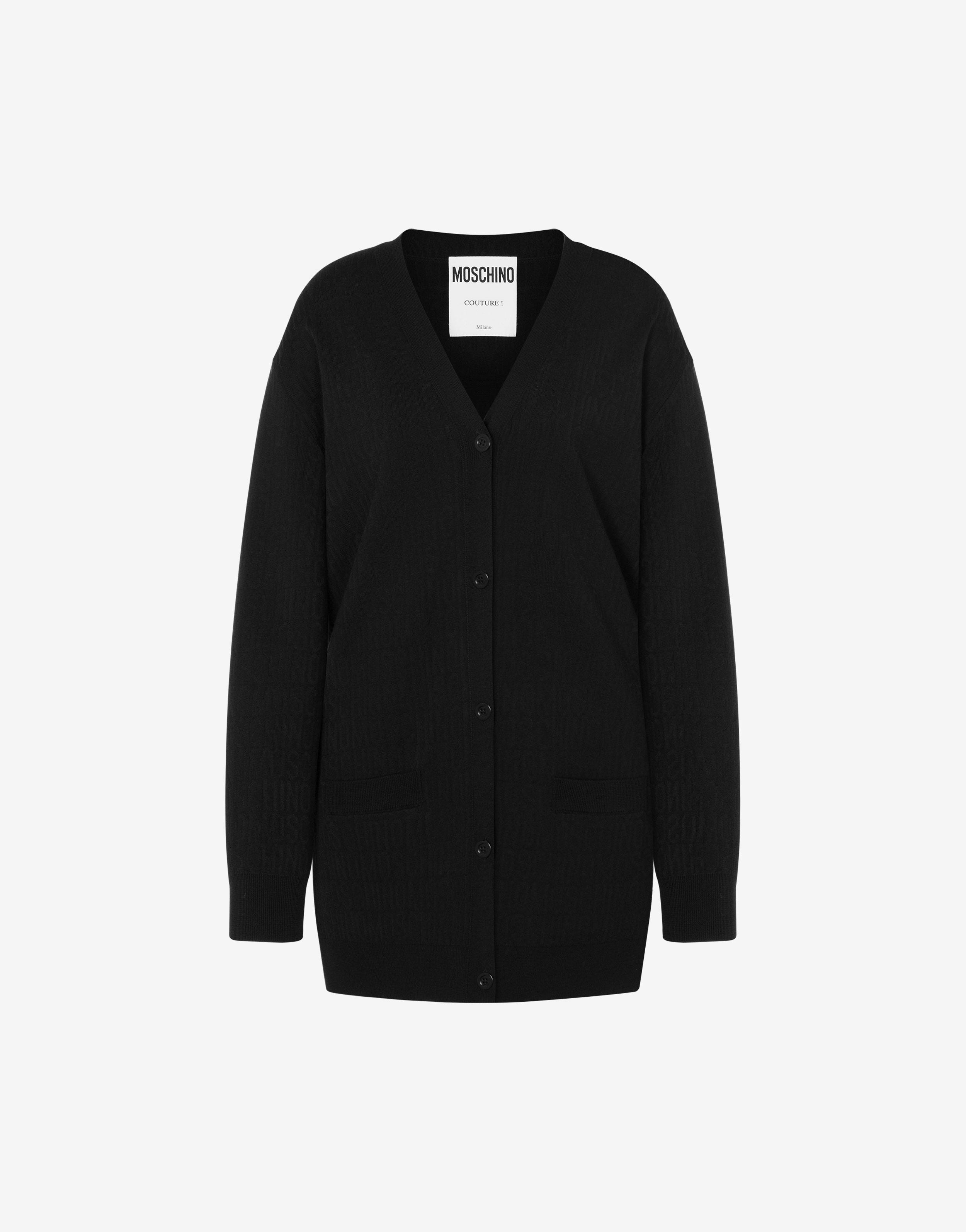 ALLOVER LOGO WOOL CARDIGAN - 1