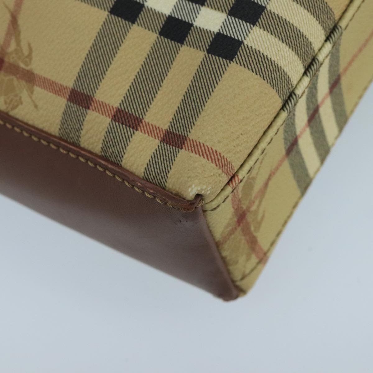 Burberry Nova Check Shoulder Bag Pvc Leather Beige - 13