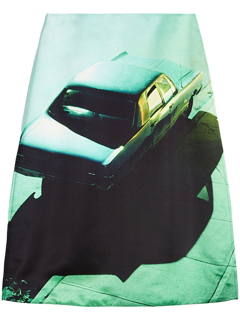 printed satin skirt 1