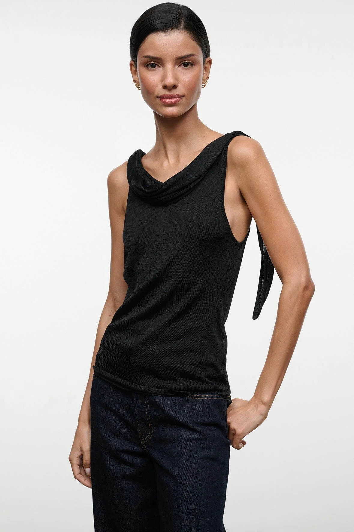 STAUD LIANA TOP BLACK - 1