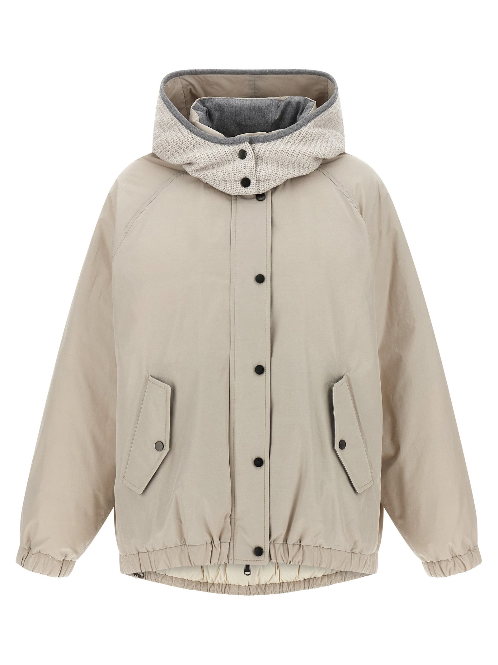 Hooded Down Jacket Puffer Jackets Gray - 1