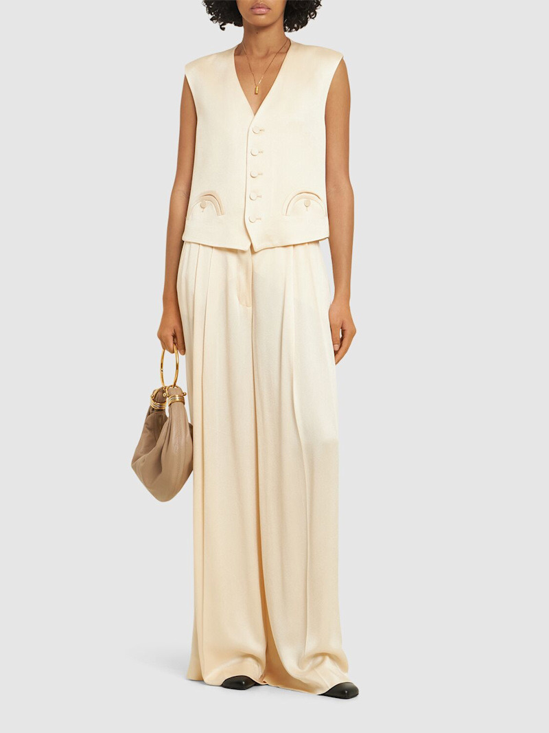 Feral viscose blend satin vest - 2