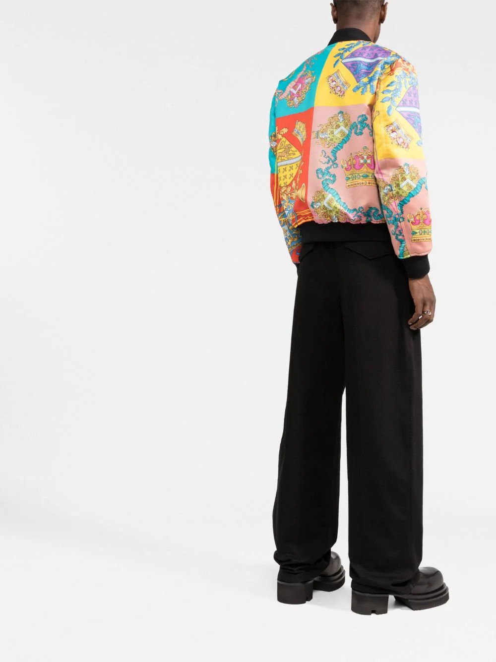 Barocco-print bomber jacket - 4