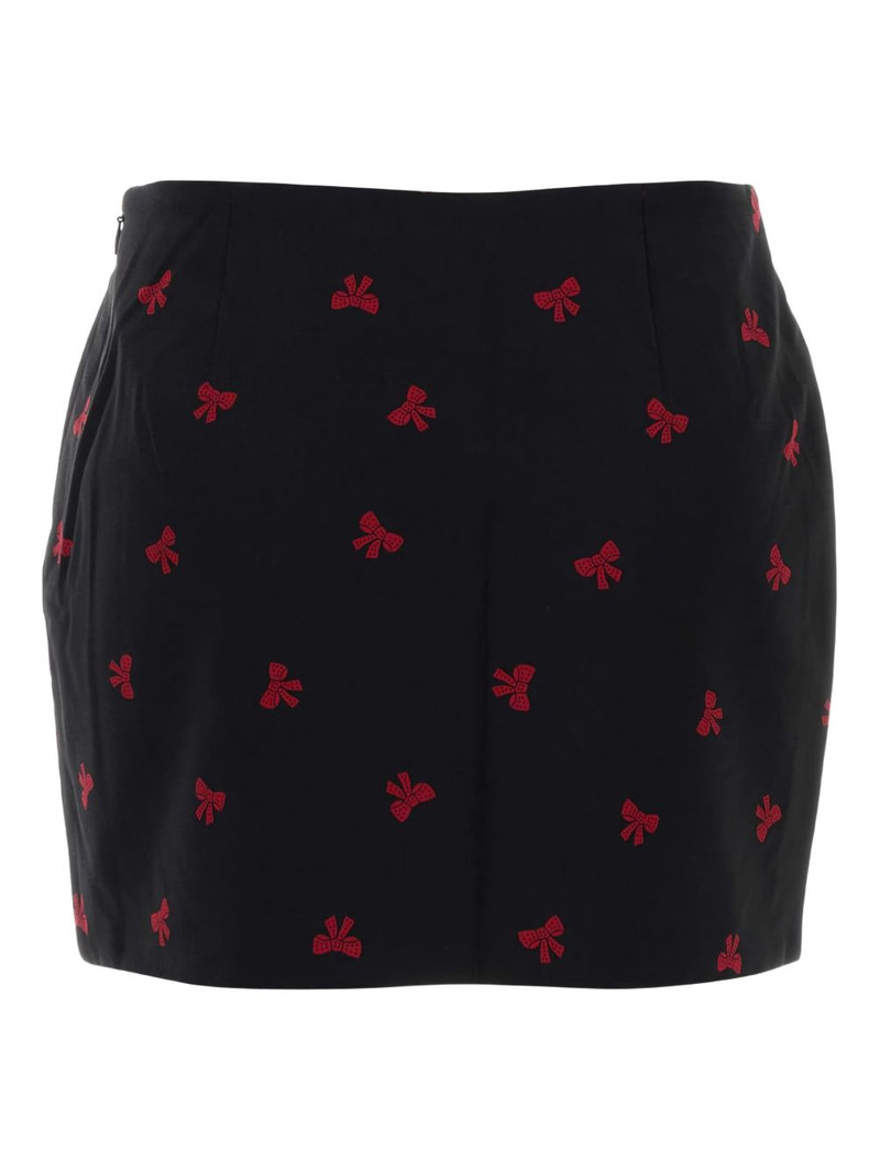 Alessandra Rich bow-print button skirt outlook