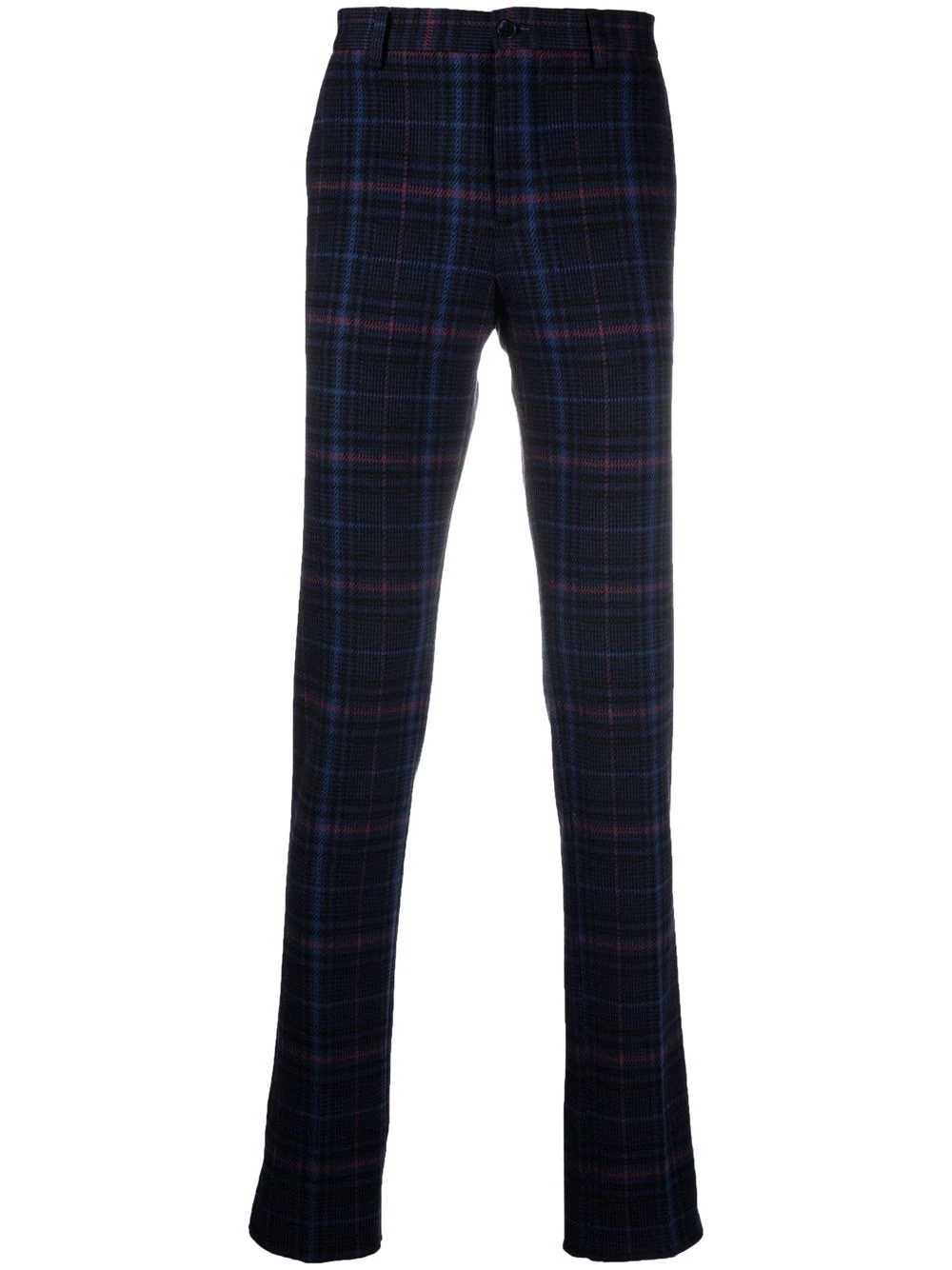 check pattern tailored trousers - 1