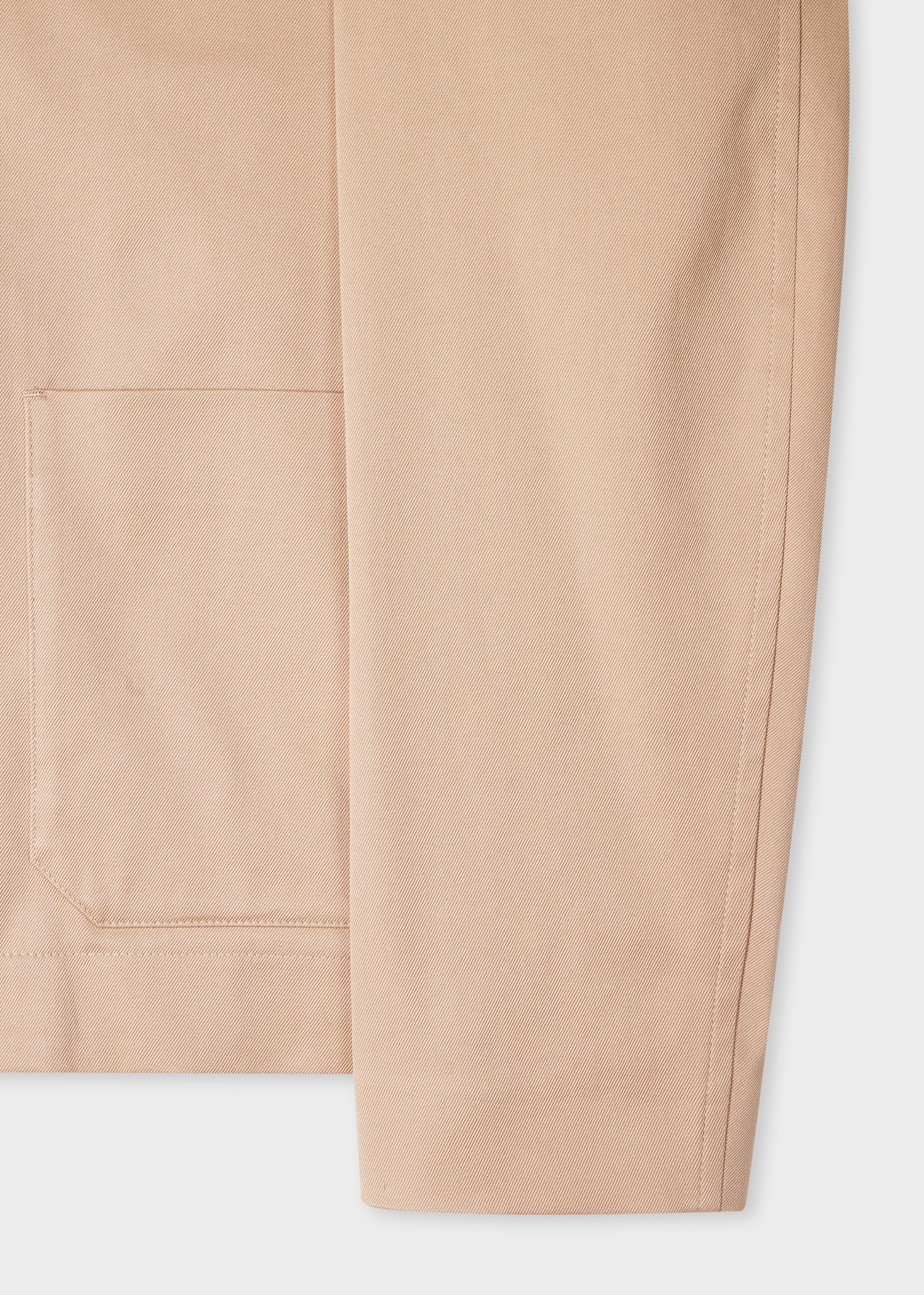 Tan Stretch Cotton-Twill Short Zip Jacket - 3