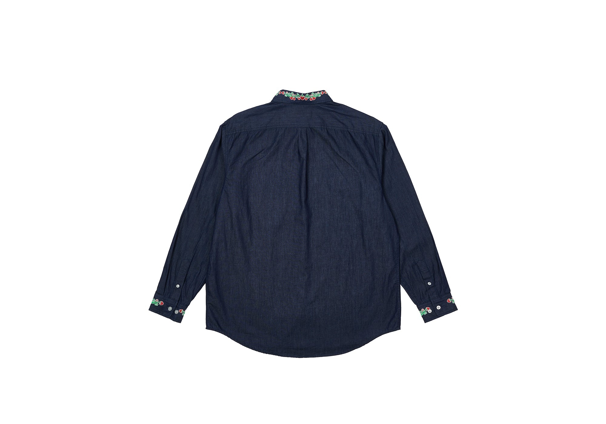 STRAWBERRY EMBROIDERY DENIM SHIRT INDIGO - 2