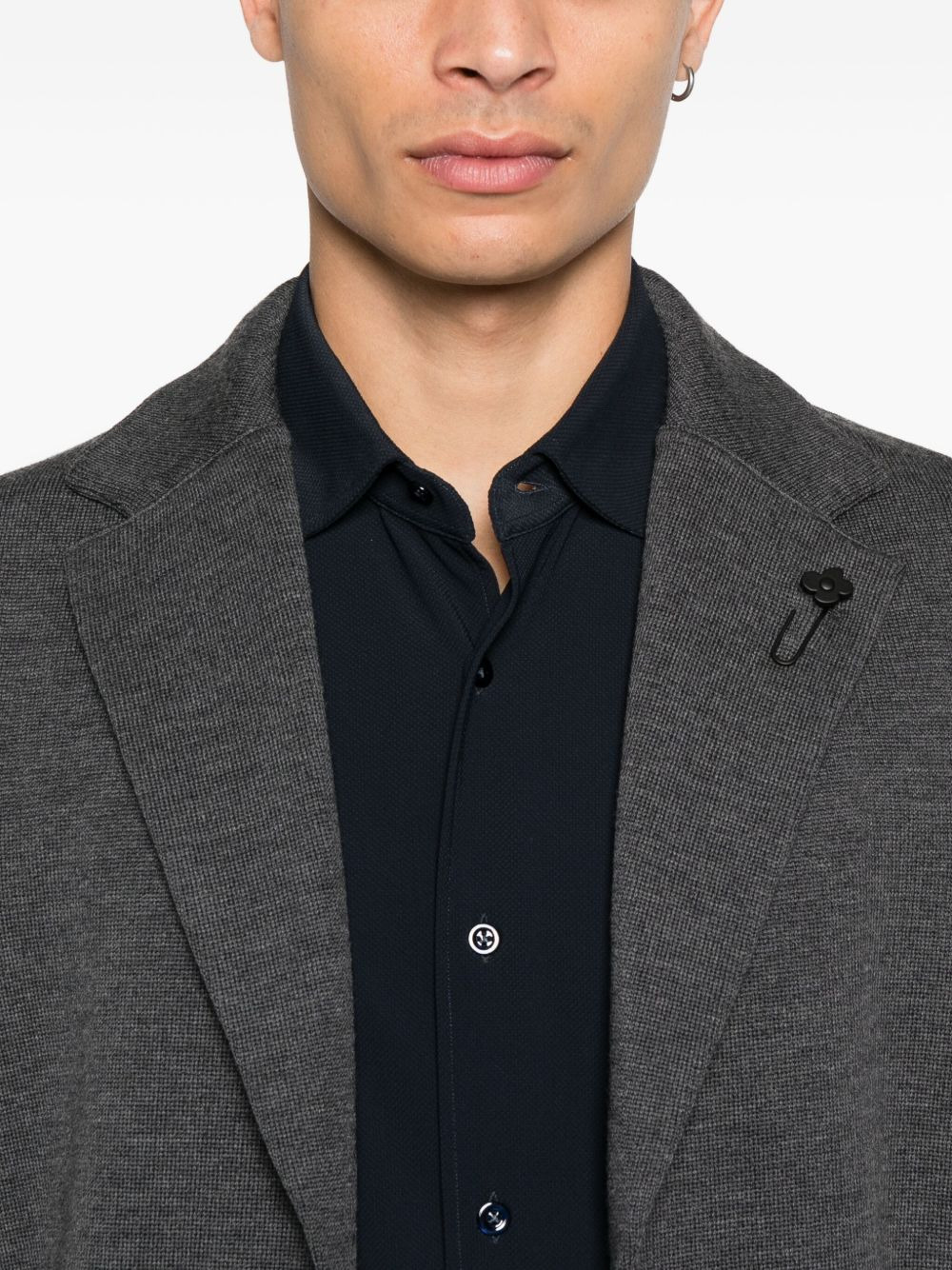 single-breasted knitted blazer - 5