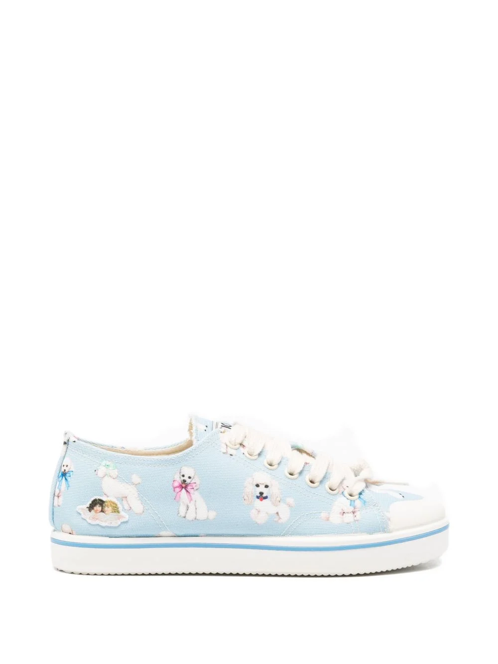poodle-print cotton sneakers - 1