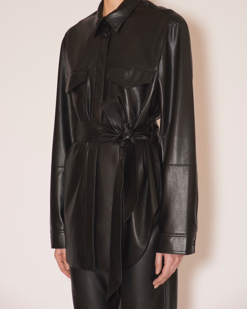 Nanushka ARTHA - OKOBOR™ alt-leather shirt - Black outlook