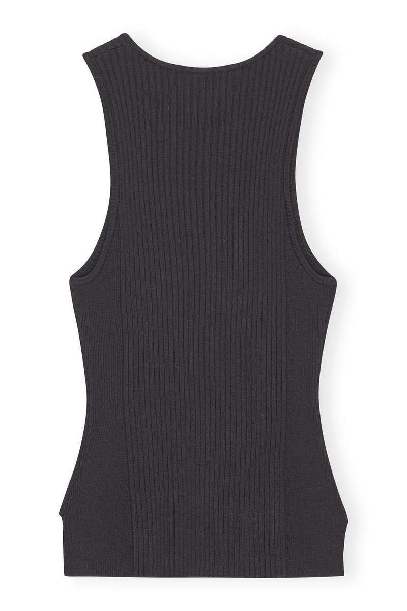 BLACK SLEEVELESS MELANGE TOP 1