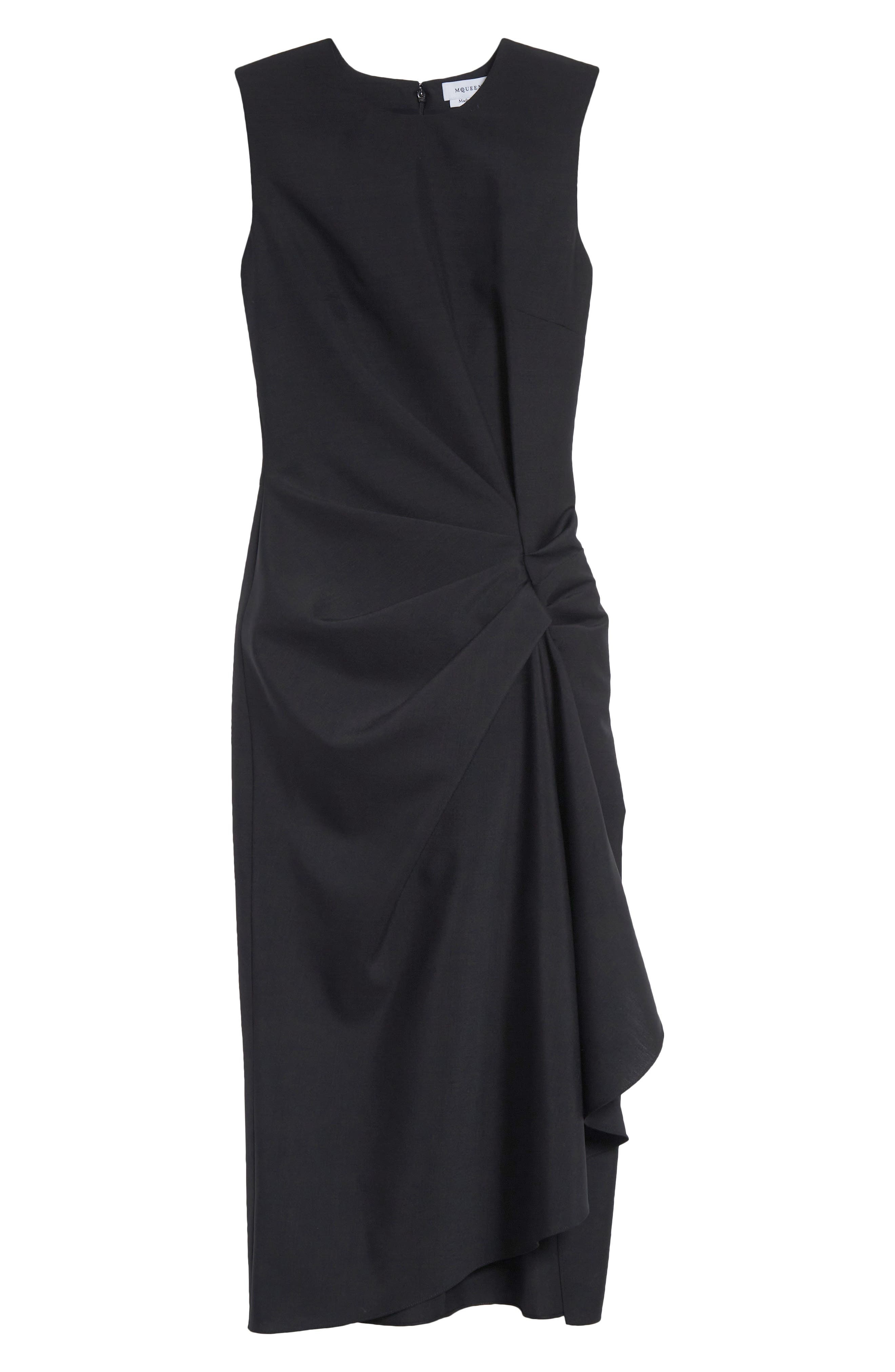 McQueen Twisted Drape Sleeveless Sheath Dress in Black at Nordstrom - 5
