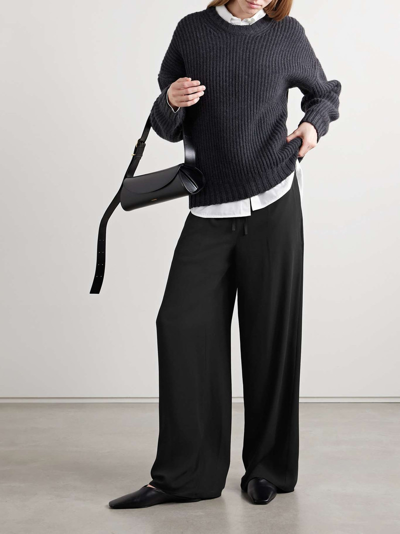 Theory Crepe wide-leg pants Black outlook