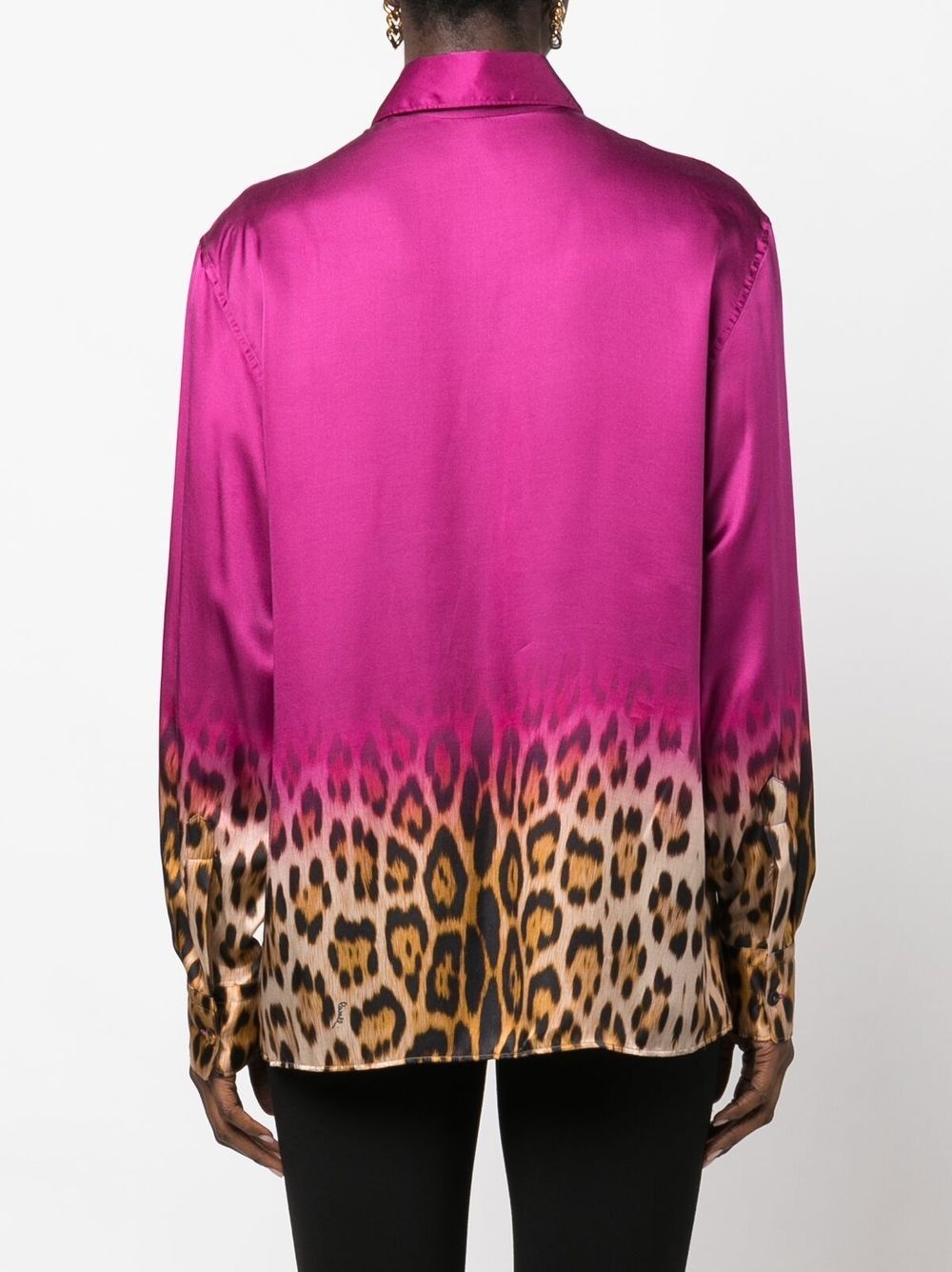 gradient leopard print blouse - 4