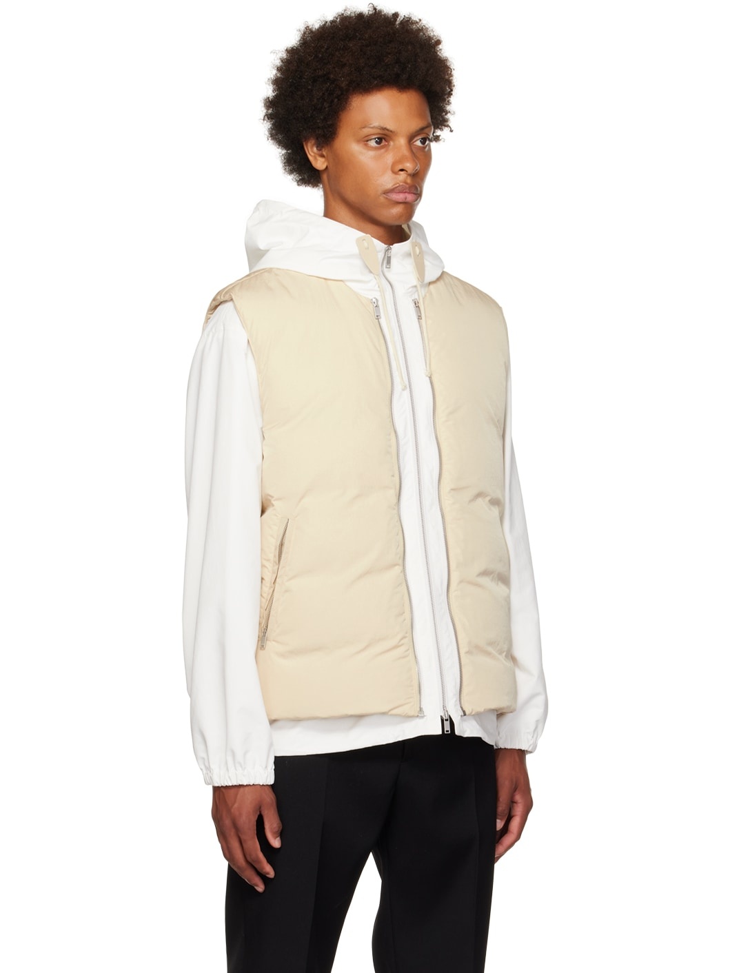 Jil Sander Off White White Jacket Down Vest Set REVERSIBLE