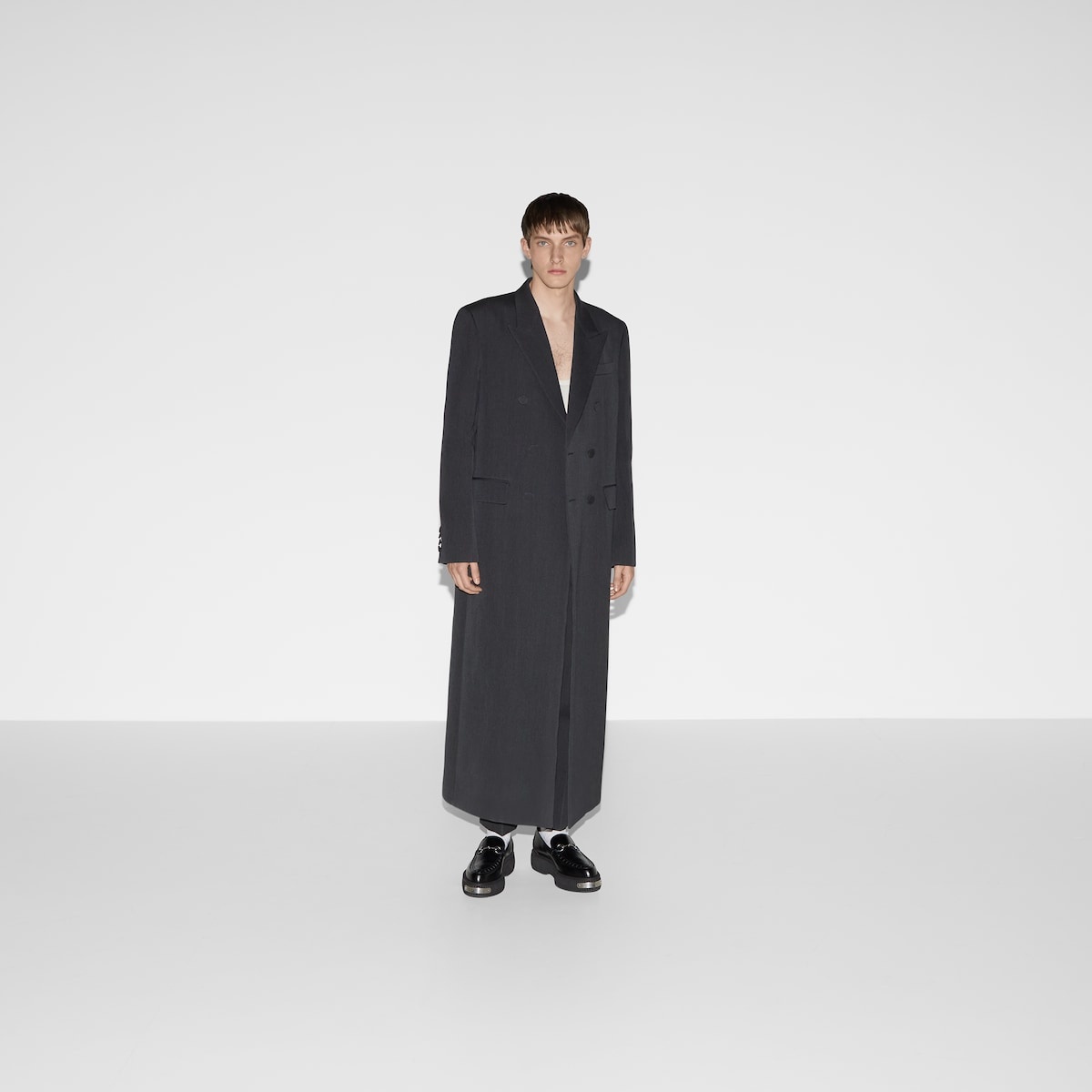 Wool coat with 'Ancora' embroidery - 2