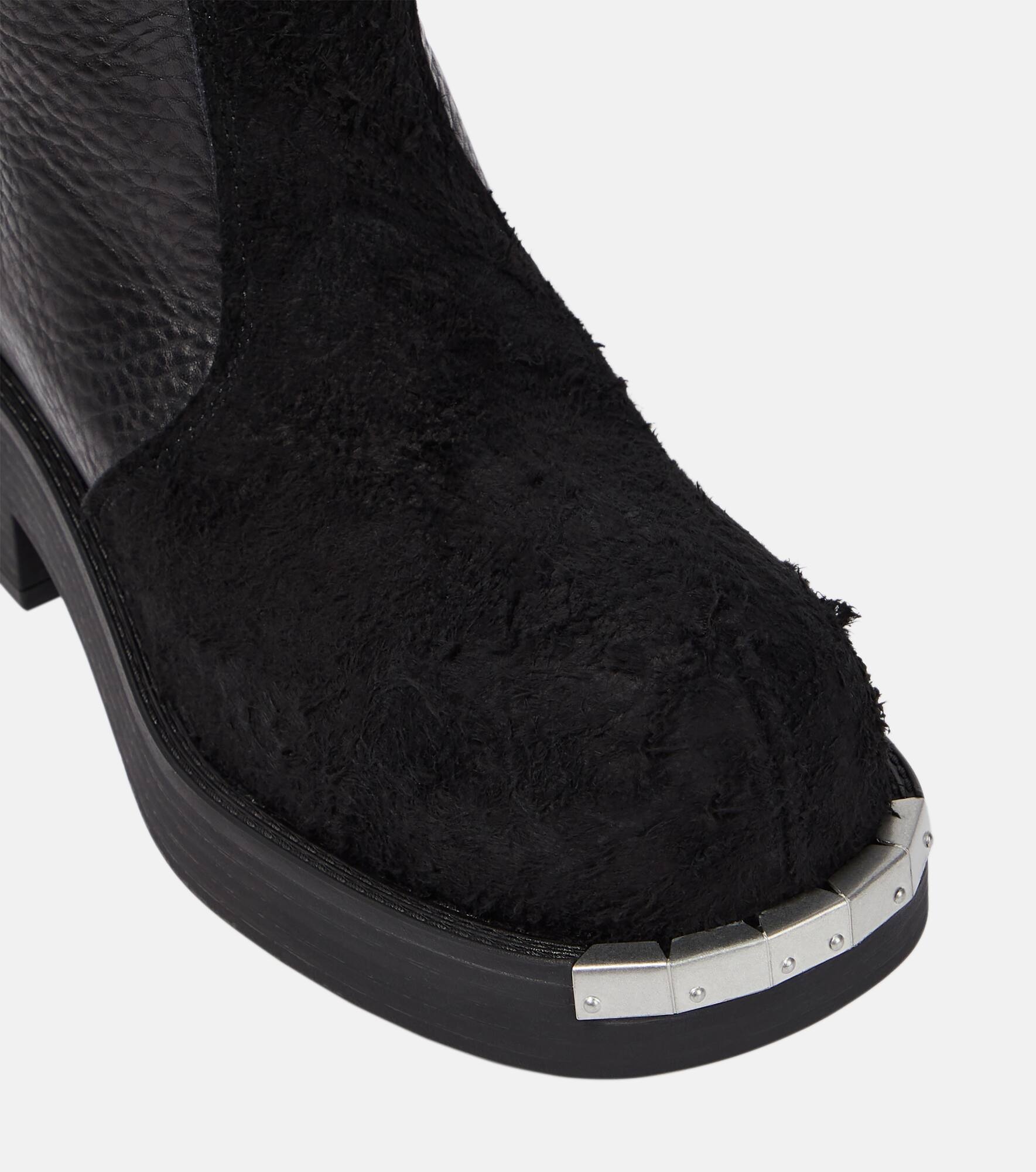 Leather and suede ankle boots - 6