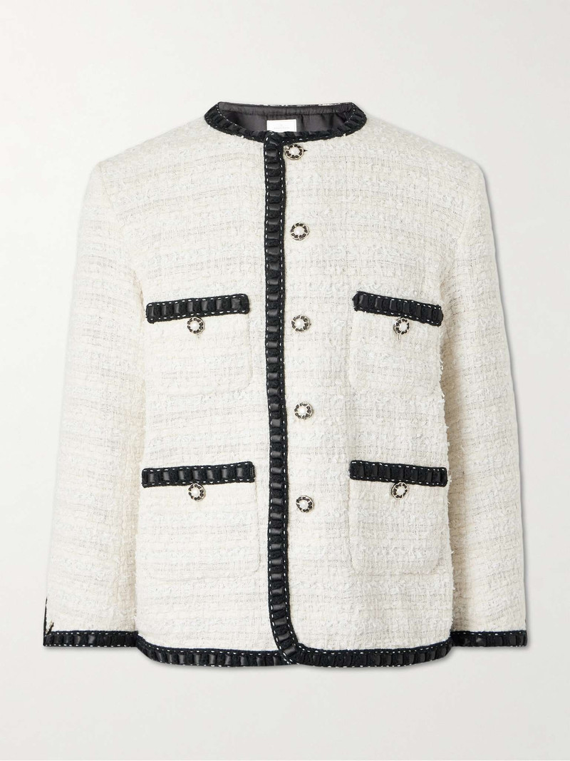 Satin-Trimmed Cotton-Blend Tweed Jacket - 1