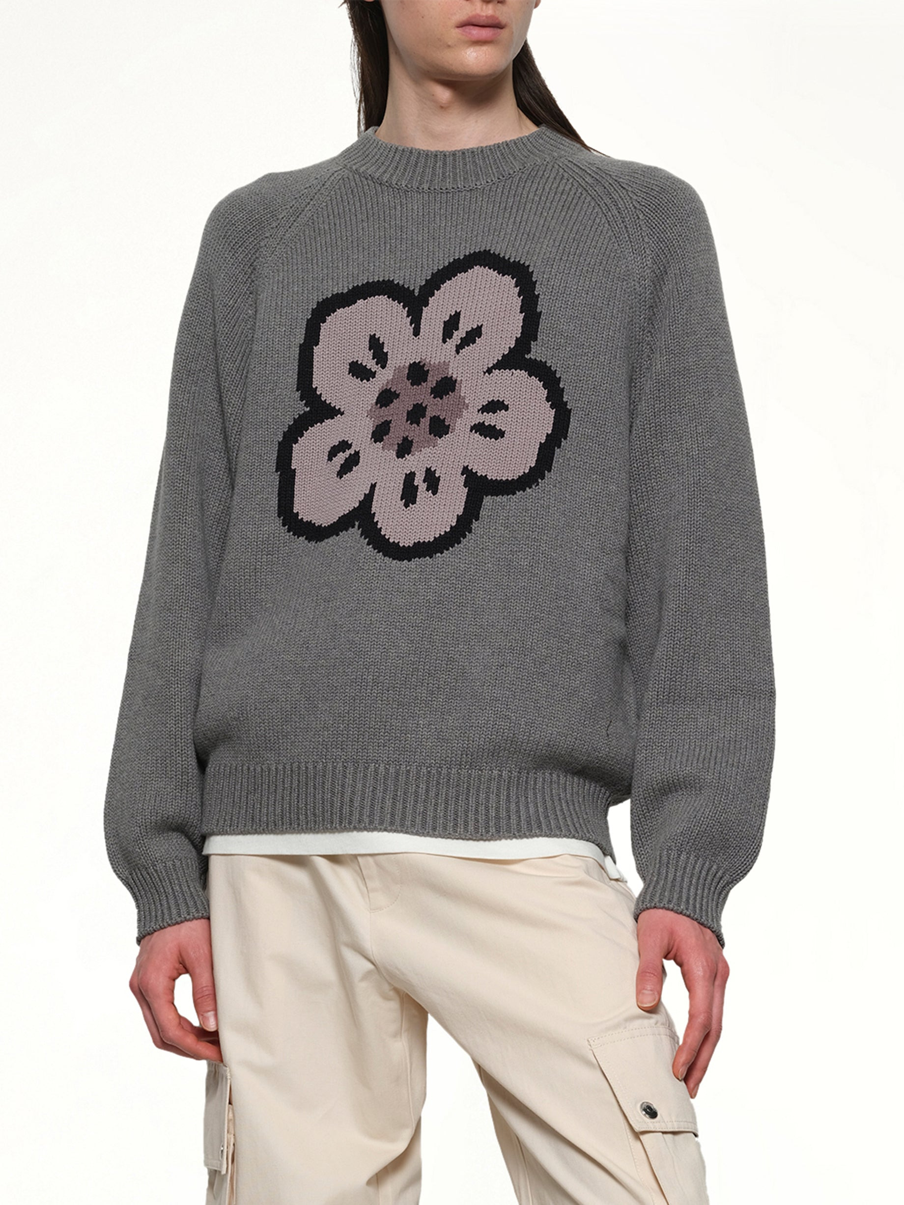 Boke Flower Jumper in Pale Grey - 6