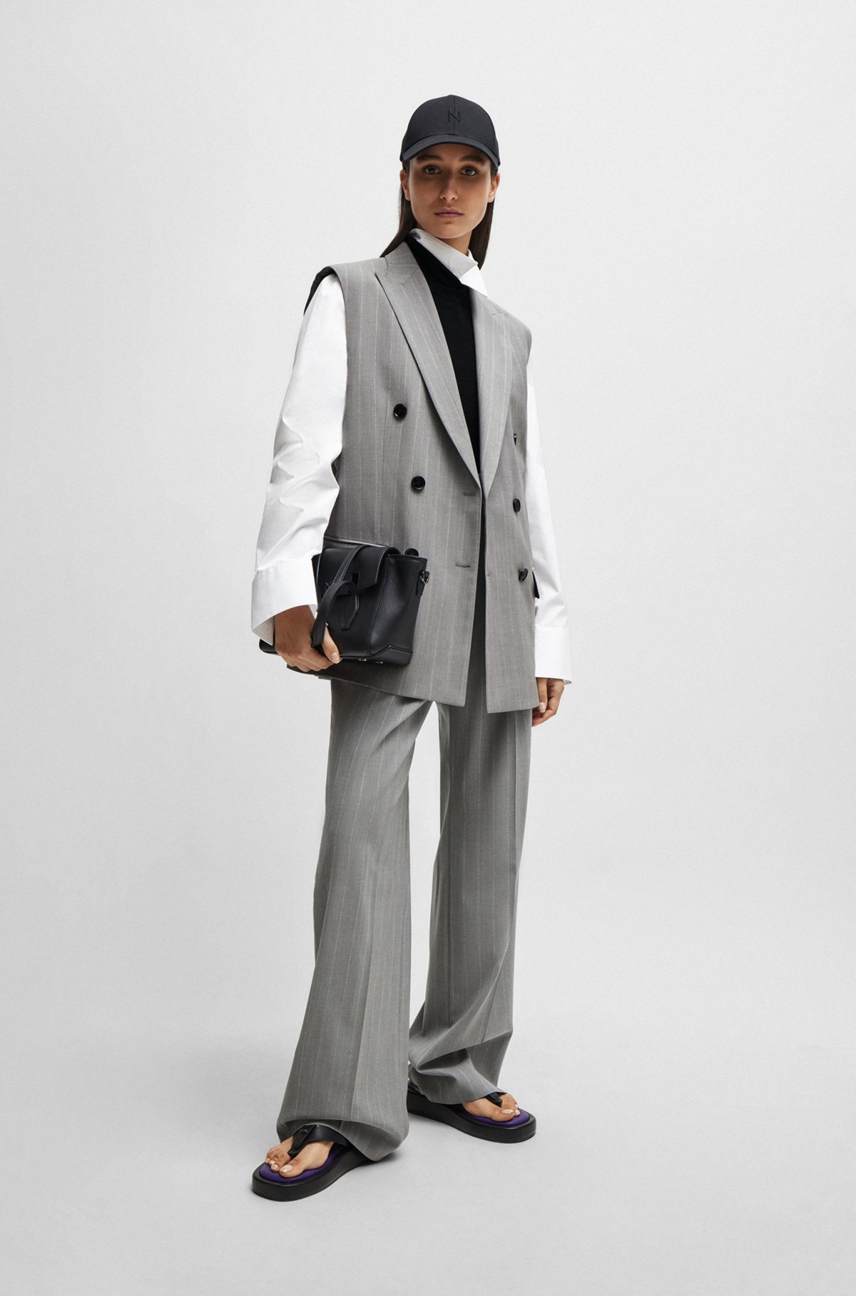 NAOMI X BOSS RIBBED SLEEVELESS ROLLNECK TOP - 3