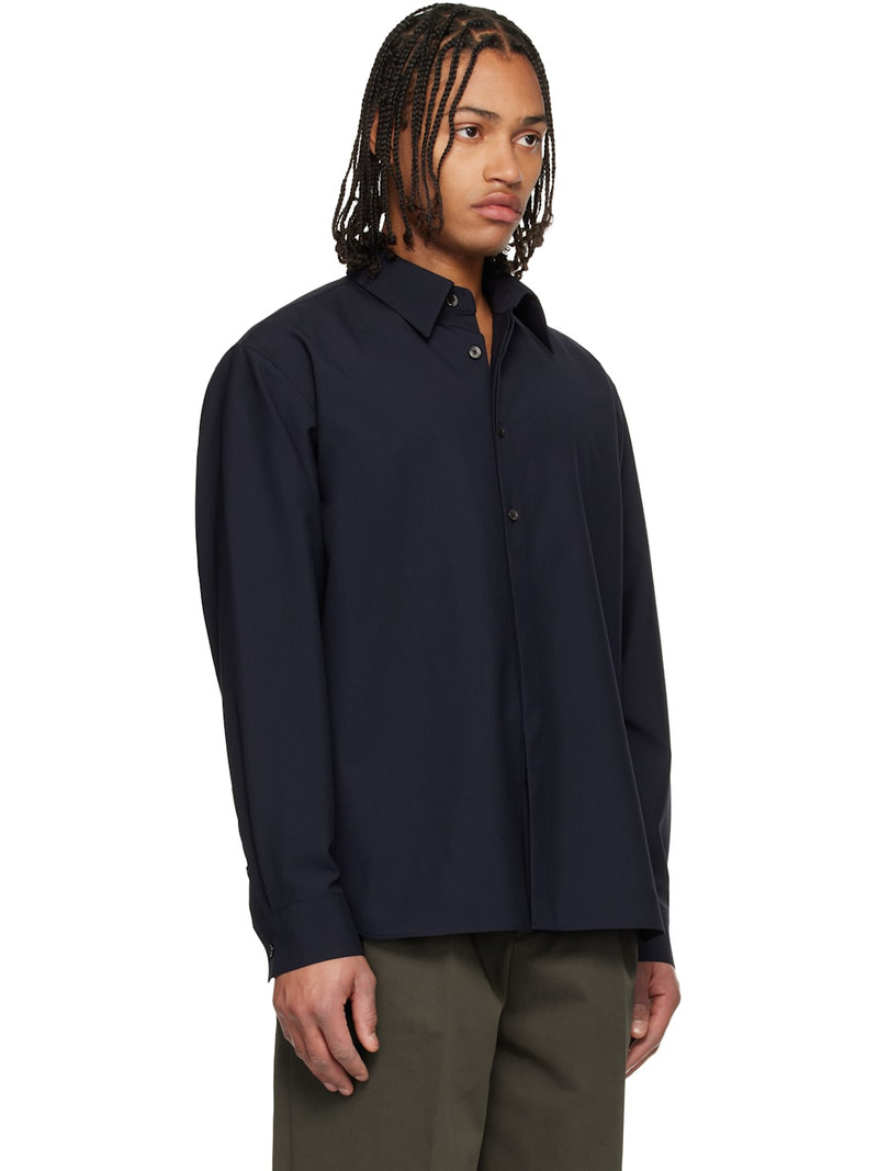 Navy Classic Wool-Blend Shirt 2