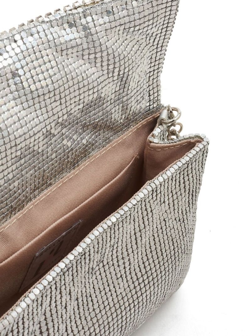 crystal-embellished mesh bag - 4