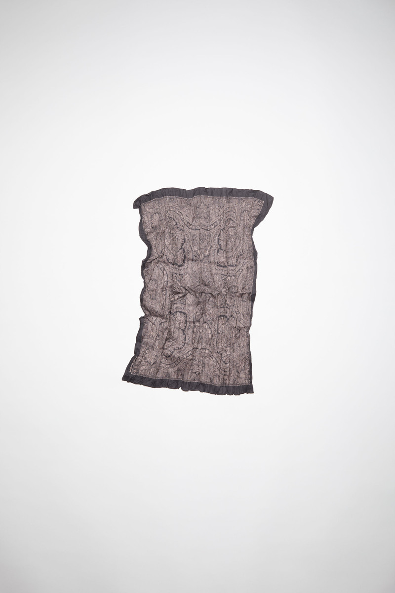 Printed square scarf - Aubergine purple 1